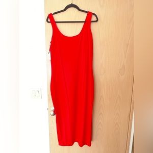 MATERNITY: red Hatch bodycon midi dress with shelf bra